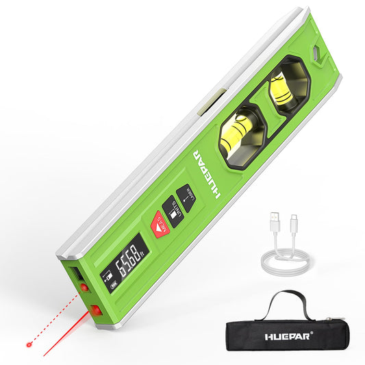 Huepar 3-in-1 Laser Level/Laser Distance Measure/Magnetic Torpedo - Image 1