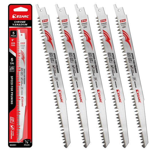 EZARC Reciprocating Saw Blades, 9-Inch 5TPI for Wood Pruning - Image 1