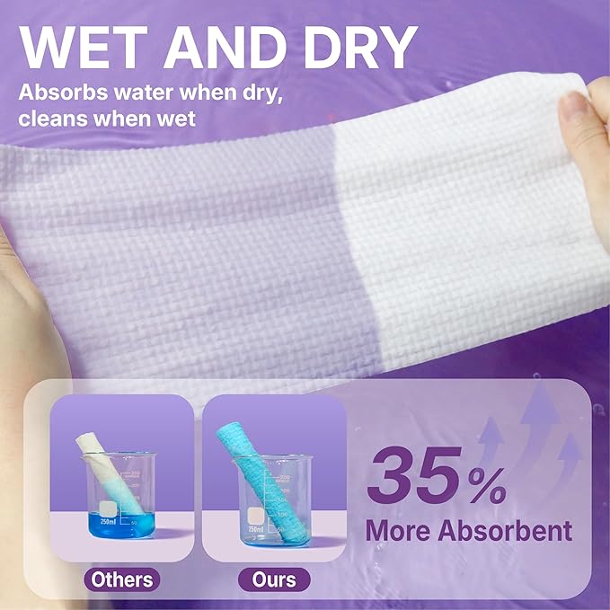 Disposable Face Towels (100 Count) – XL 10"x12" Ultra Thick Facial Cleansing Cloths – Soft Biodegradable Dry Wipes for Sensitive Skin – Lint-Free Makeup Remover Towelettes for Daily Skincare