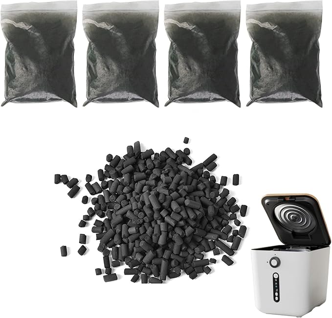 4-Pack (2 pounds) Activated Charcoal Filter Refill for IDOO Kitchen Waste Composters, Odor-Absorbing Replacement Carbon Compatible with IDOO 3L Indoor Electric Composter