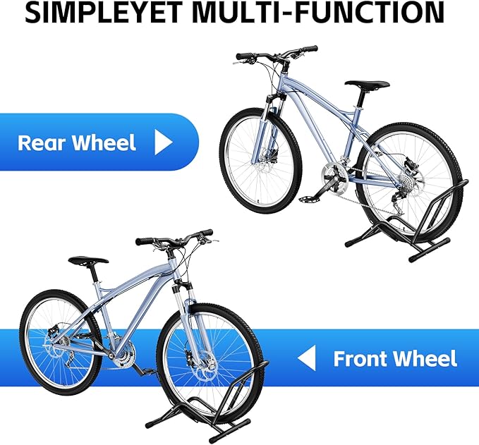 Bike Floor Stand Indoor Bike Stand for Garage/Home,Adjustable Bicycle Parking Stand Fit for 16"-29" Wheel Mini/Mountain/Road Bikes Heavy Duty Metal