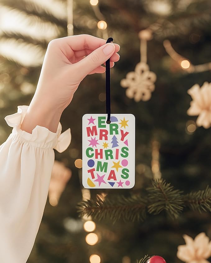 Cute Christmas Berry Car Air Freshener 4 Pcs, Merry and Bright Xmas Tree Snowflake Hanging Air Freshener for Cars Closet Drawer Books, Christmas Car Accessories Mirror Decor for Women
