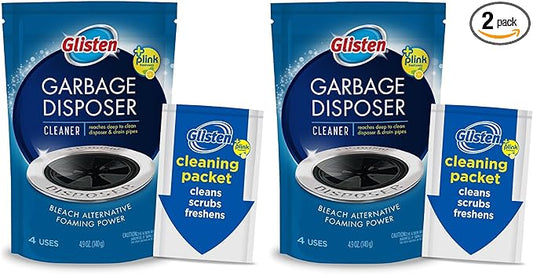 Glisten GLISTEN-DP06N-PB-2/PACK DP06N-PB Garbage Disposer Foaming Cleaner, Lemon Scent, 2-Pack (8 Uses), 2 Pack, Blue, 2 Count, 4.9 Ounce (Pack of 2), 9 Ounce