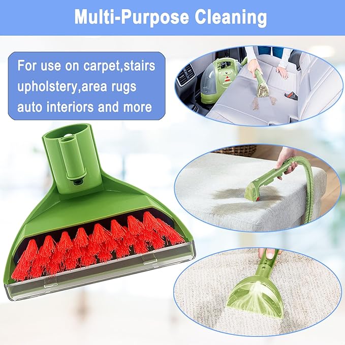 Upgraded 1400B Little Green 5.3" Detachable Tough Stain Brush Tool Replacement for Bissell Little-Green Upright &Portable Carpet Cleaners for 1400B 4075 3860 1425 2458 3194 3353 Series,1+1 Brush,Green