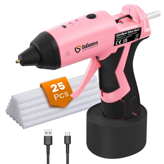 GoGonova Cordless Hot Glue Gun Kit, 5Ah Battery - Image 1