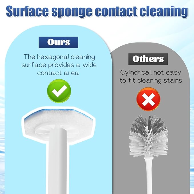 50 PCS Disposable Toilet Brush Refills, Toilet Wand Cleaner Toilets Bowl Wand Refills High-Density Fresh Scent and Powerful Cleaning Effect for Bathroom Cleaning Compatible Heads