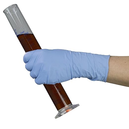 HD Medical Blue NitrileGloves - 8 mil, 12 inches Long, Latex Free, Powder Free, Textured, Disposable, Non-Sterile, Medium,GPNHD64100-BX, Box of 50