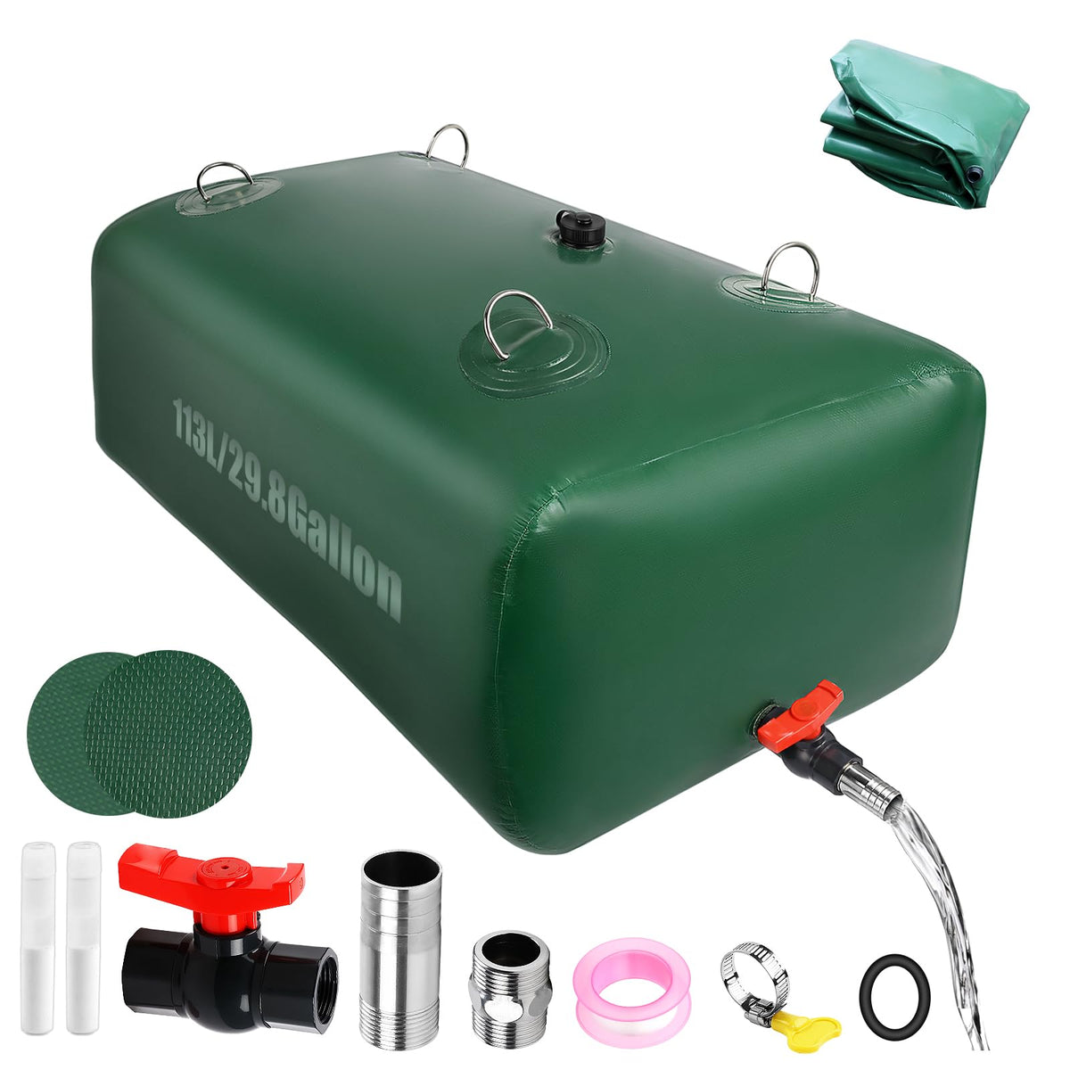 113L/29.8Gallon Water Storage Bladder, Foldable Portable - Image 1