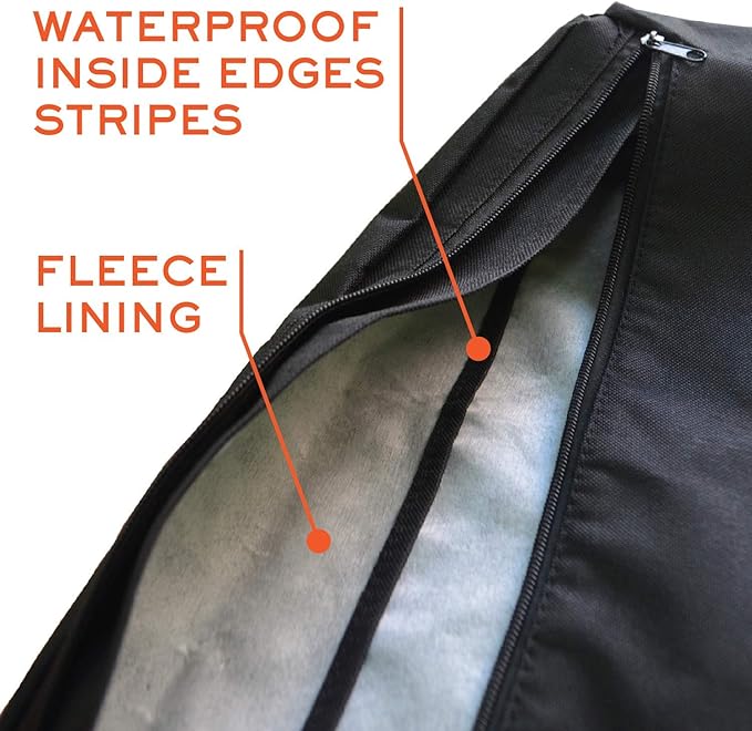 Outdoor TV Cover 52-55 inch - WITH ZIPPER, Weatherproof, Waterproof 360 degrees protection, Soft Non Scratch Interior - Black