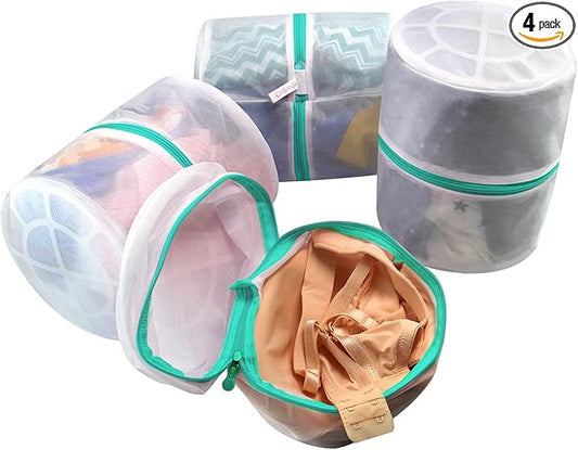 GOGOODA Mesh Laundry Bags for Delicates Durable Protective Wash Bags Travel Storage Bags for Intimates Lingerie, 4PCS (6.5 * 8in)