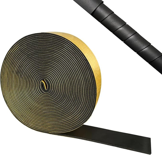 Foam Pipe Insulation Tape 2 Inch x 33 Feet, Self Adhesive Pipe Insulation Wrap Foam Tape 1/8 Inch Thick, AC Line Insulation Tube Cover for HVAC, Indoor and Outdoor Pipes, Protection