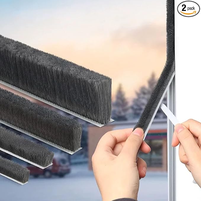 66 Ft Gray Self-Adhesive Soundproofing Weather Stripping for Doors and Windows,0.4" Wide x 0.2" Thick