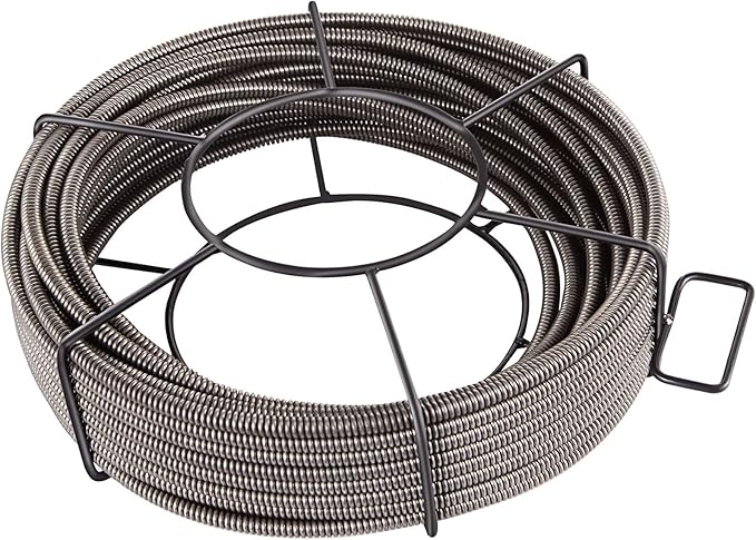 VEVOR Drain Cleaning Cable 50 Feet x 3/8 Inch Solid Core Cable Sewer Cable Drain Auger Cable Cleaner Snake Clog Pipe Drain Cleaning Cable Drain Auger Snake Pipe