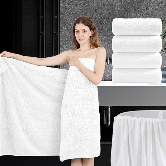 4 Piece Extra Large Bath Towel 35"x70" Oversized Bath Sheet White Bath Towel Set for Bathroom Ultra Soft Cozy Highly Absorbent Quick Dry Bathroom Towel for Spa Gym Hotel,Shower Towel for Daily Use