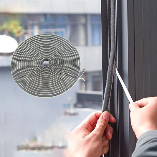 Bruiefpap 16.5FT Weather Stripping for Doors and Windows, Self-Adhesive Window Insulation for Winter, Weatherstrip for Draft Stopper, Soundproofing, Dustproof, 0.35'' Wide x 0.2'' Thick, Grey