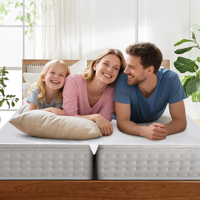 Upgrade 3-in-1 Bed Bridge, Twin to King Bed Converter with Sheet Strap Set, Split King Gap Filler, Removable