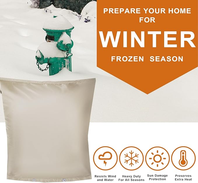 Backflow Preventer Insulation Cover,Pipe Insulation,Outdoor Pipe Covers For Winter Freeze Protection,Outdoor Faucet Covers For Winter Freeze Protection,Insulated Pipe Covers For Outside (30w*24h)