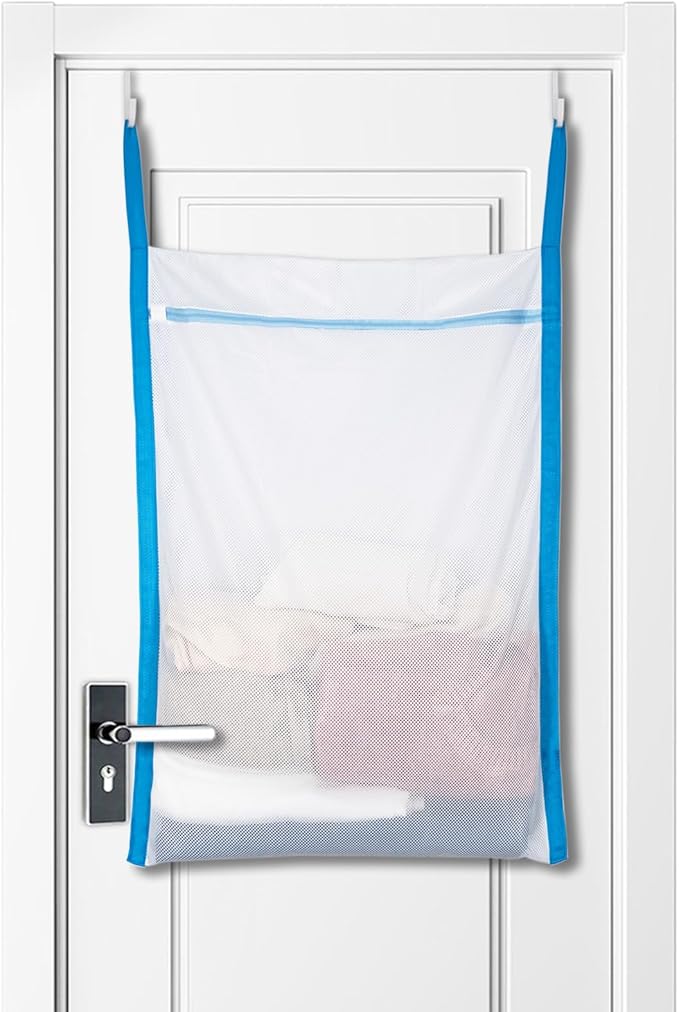Over Door Large Mesh Laundry Hamper Bag, Washable Laundry Basket for Bedroom/Dorm/Bathroom