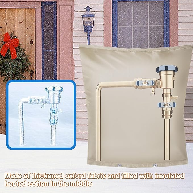 Backflow Preventer Insulation Cover,Pipe Insulation,Outdoor Pipe Covers For Winter Freeze Protection,Outdoor Faucet Covers For Winter Freeze Protection,Insulated Pipe Covers For Outside (30w*26h)