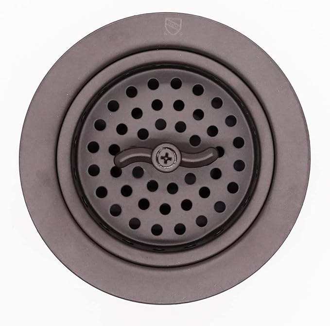 Westbrass D2155-12 Wing Nut Style Large Kitchen Basket Strainer with Waste Disposal Flange and Stopper, Oil Rubbed Bronze