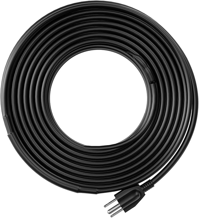 VEVOR Self-Regulating Pipe Heating Cable, 100FT 5W/FT Heat Tape for Pipes, Roof Snow Melting De-icing, Gutter and Pipe Freeze Protection