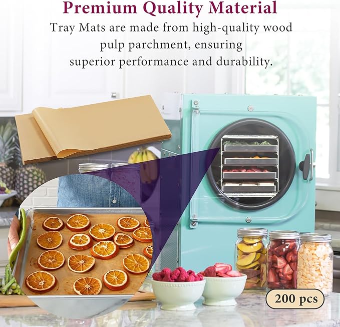 200 Packs Parchment Paper Sheets for Harvest Right Freeze Dryer - Harvest Right Freeze Dryer Accessories for Medium Trays, Parchment Sheets, Freeze Dryer Tray Mats for Harvest Right(17" x 6.8")
