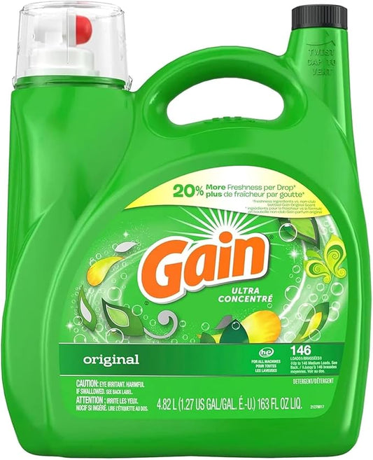 Gain High Efficiency Original Liquid Laundry Detergent, 146 Loads , Green