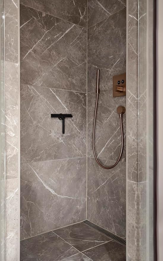 Zone Denmark Effortless Elegance Glass Wiper with Magnetic Holder for Stylish and Convenient Bathroom Maintenance Black, 6.7"x 8.3"inches