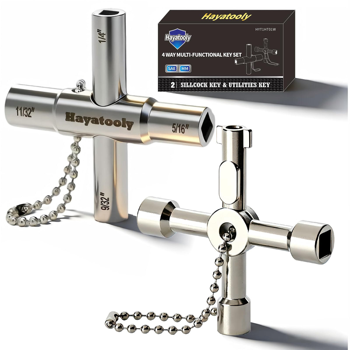 4-Way Sillcock Key, 2-Pack 40Cr Water Key - Image 1