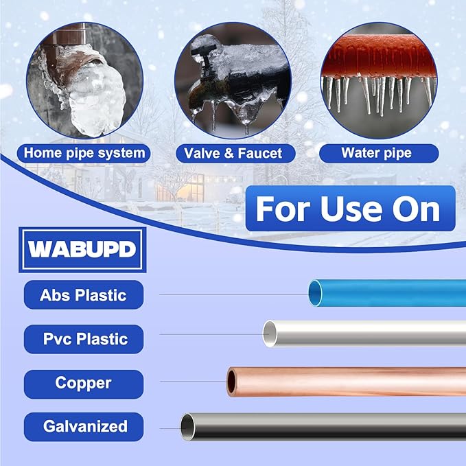 3FT-200FT Heat Tape for Water Pipes, -40°F Deicing Pipe Heat Cable,Electric Heating Cable Pipe,Frezze Protection for Heat Trace Cable for Metal, Plastic Home Pipes,Gutter,120V 5W/ft（140FT）