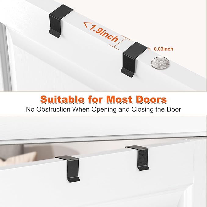 Aquzee Pantry Door Organizer, 6-Tier Over the Door Pantry Organizer, 2 IN 1 Hanging Wall Mount Spice Rack, Adjustable Baskets, Heavy Duty Spice Organization for Cabinet Kitchen Closet