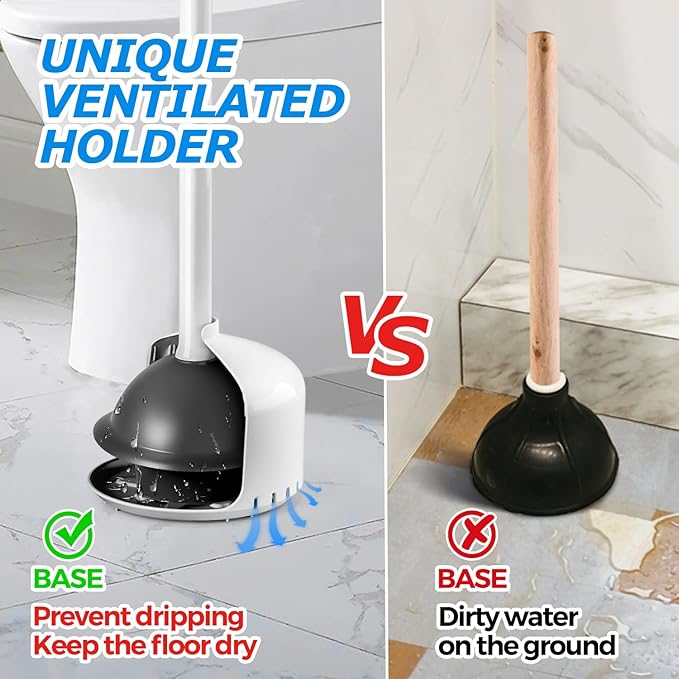 Toilet Plunger with Holder，Plungers for Bathroom with Holder, Toilet Plunger Heavy Duty，Bathroom Plunger，Bathroom Decor，Bathroom Accessories，Toilet Bowl Cleaners,White