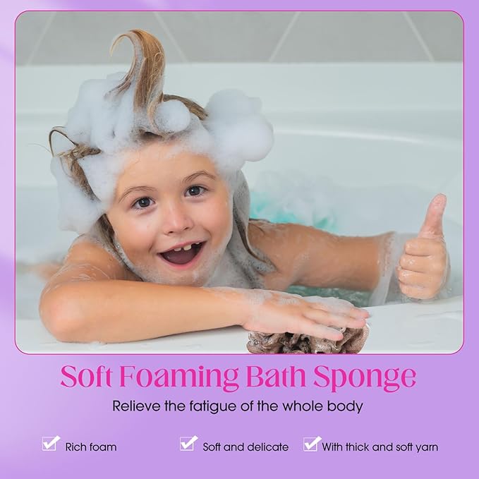 Sunnyray 100 Pcs Loofahs Bulk Bath Sponge Shower Luffas Exfoliating Body Scrubber Packs Soft Mesh Loofahs Balls Travel Cleaning Wash Puff Bathing Accessories for Women Men, 20g (Multicolor)