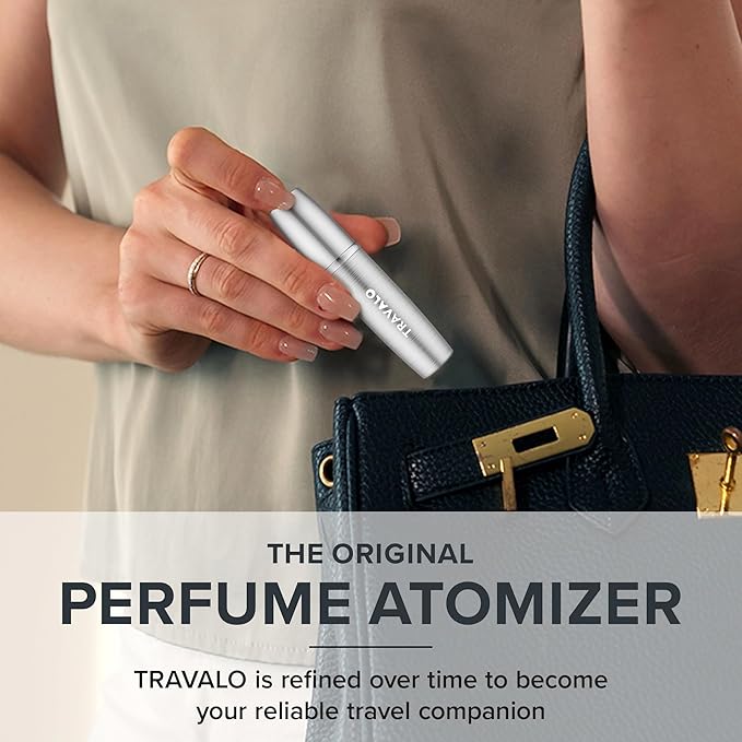 Travalo LUX Perfume Atomizer Bundle - Leak-Proof and TSA Approved for Air Travel - Reusable, Easy Fill Mini Pump Sprayer - Lightweight, Brushed Polished Metal - Gold, Black, Silver - 3 Pack