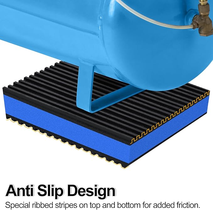 4 Pack Anti Vibration Pads for Washing Machine 3"x3"x7/8", Sound Isolation Vibrating Pad Ribbed Rubber Damping Mat EVA Center for Air Compressors, Conditioner, Treadmill, HVAC Washer Dryer