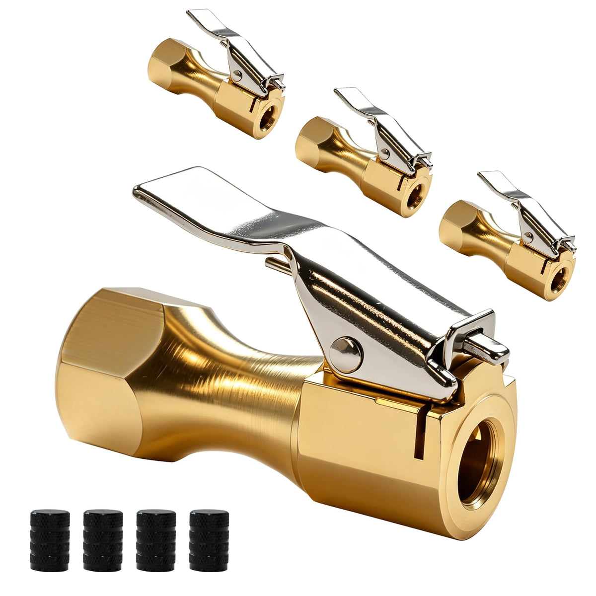 Lock On Air Chuck with Clip, 1/4" NPT Closed Flow Tire - Image 1