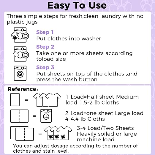 CLEARALIF Laundry Detergent Sheets, Up to 180 Loads, Fresh Lavender, liquidless, Eco-Friendly, Zero Waste, Save Space, Travel Laundry Strips for HE Machine