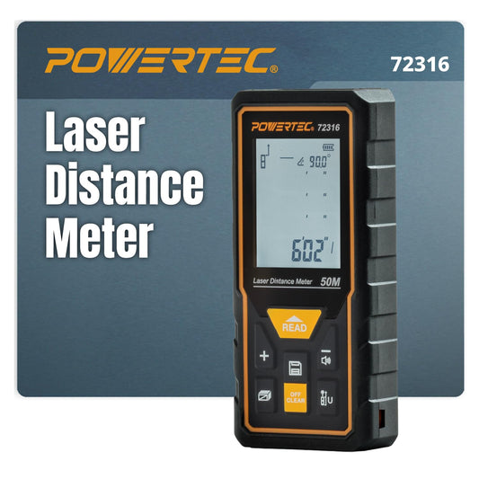 POWERTEC Laser Measure 165 ft (50 m) Digital Distance Meter - Image 1