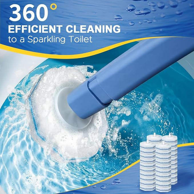 30 Count Toilet Wand Cleaner Refills for Clorox, 5X Cleaning Power Disposable Prefilled Toilet Cleaning Scrubbers, No Falling Apart, Fresh Fragrance