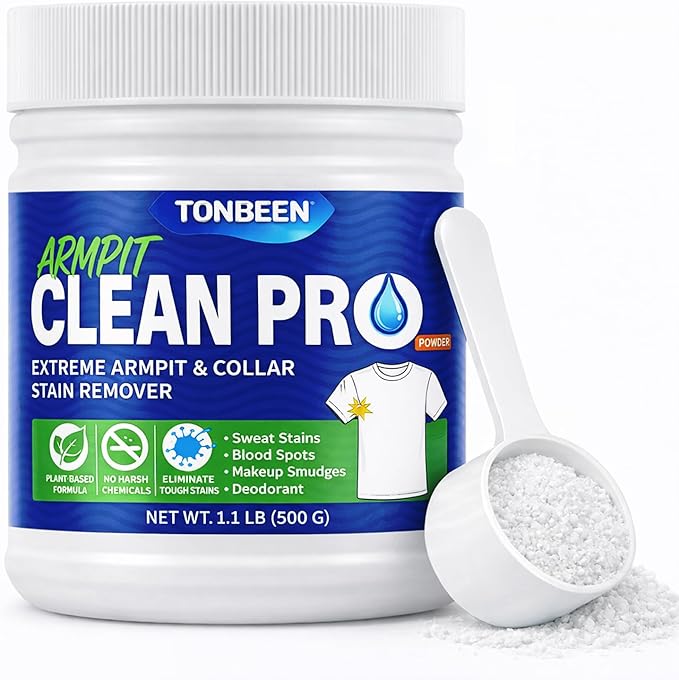 Oxygen Laundry Powder, Sweat & Deodorant Armpit Stain Remover for Clothes, Hyper Concentrated & Suitable for Multi-Stain, Yellow Oil Spot Tough Stain Build Up Remover, Gentle On Fabrics - 500g
