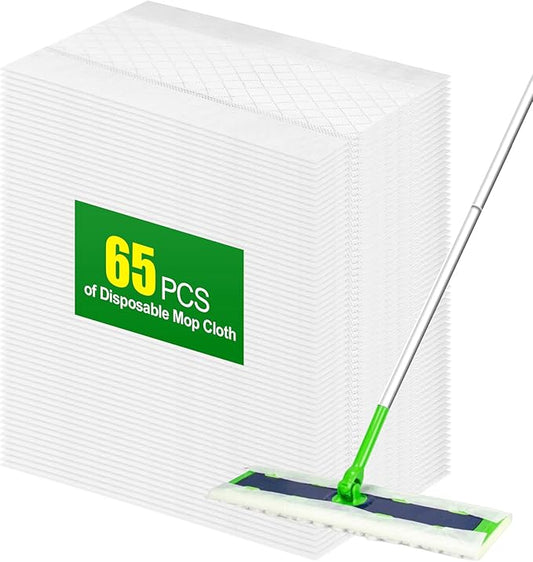 65 Count Heavy Duty Disposable Mop Refills, Heavy Duty Dry Sweeping Cloths for S.wiffer XL - Designed for Hard Surfaces, Convenient Single-Use Cleaning Pads