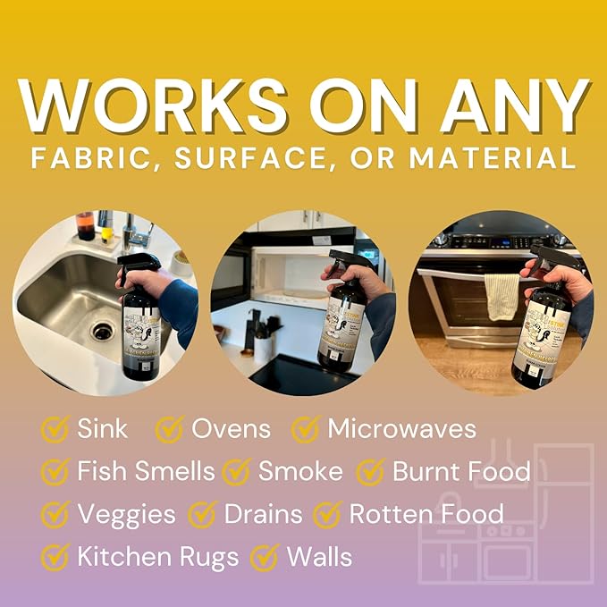 The Stink Solution Kitchen Odor Eliminator For Strong Odor: Garbage Can & Refrigerator Deodorizer, Cooking & Trash Smell Remover - 1 16 oz, 1 4 oz (Sugar Cookie Scent)