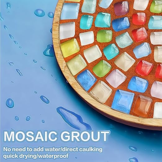 Mosaic Crystal Grout, Mosaics Tile Tools, Mosaic Tile Accessories – Essential for Handmade Grouting and Perfect for DIY Craft Projects (Orange Red, 8.8oz)