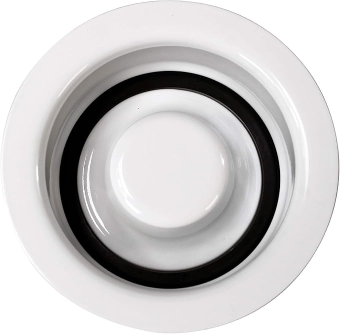 Westbrass D2155-50 Wing Nut Style Large Kitchen Basket Strainer with Waste Disposal Flange and Stopper, Powder Coat White