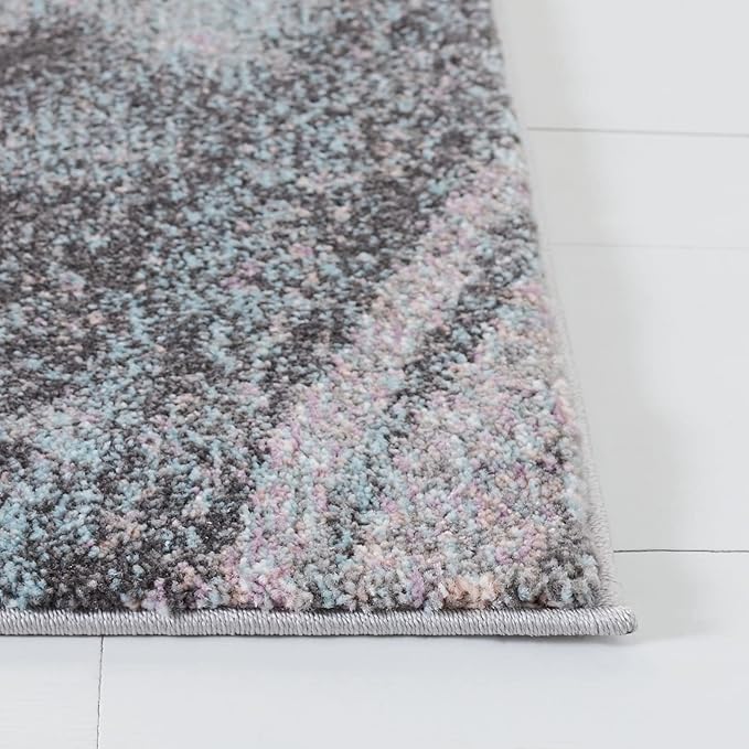 SAFAVIEH Glacier Collection 4' x 6' Pink / Blue GLA126U Modern Abstract Non-Shedding Living Room Bedroom Accent Rug