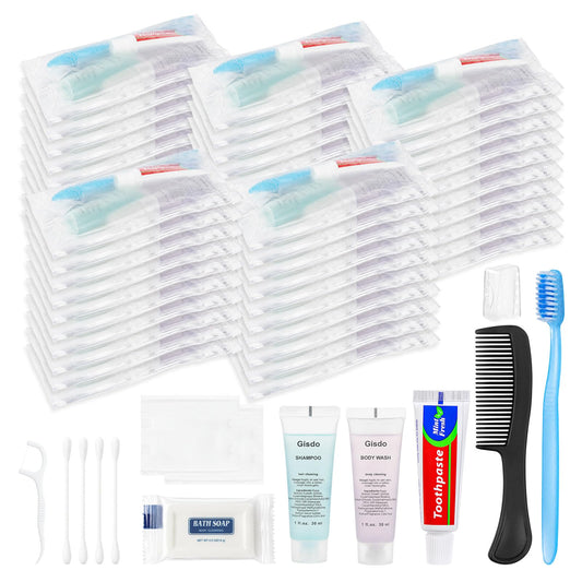 50 Sets Disposable Travel Toiletry Kit, Bulk Personal Hygiene Kit - Image 1