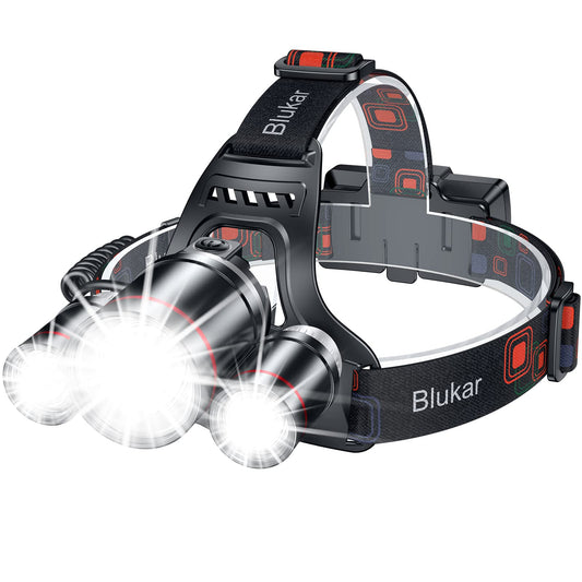 Blukar LED Headlamp Rechargeable,Ultra Bright Headlight with 3 - Image 1