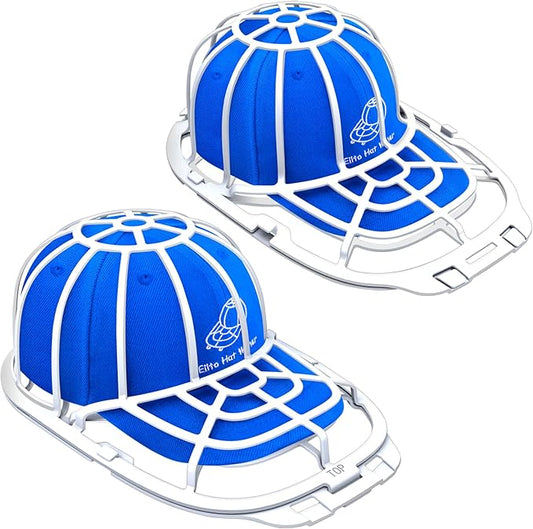 Eiito Hat Washer for Washing Machine, Hat Washer Cage, Hats Cleaner for Baseball Caps 2 Pack 2 Sizes Fit for Adult and Kid's Baseball Caps, White