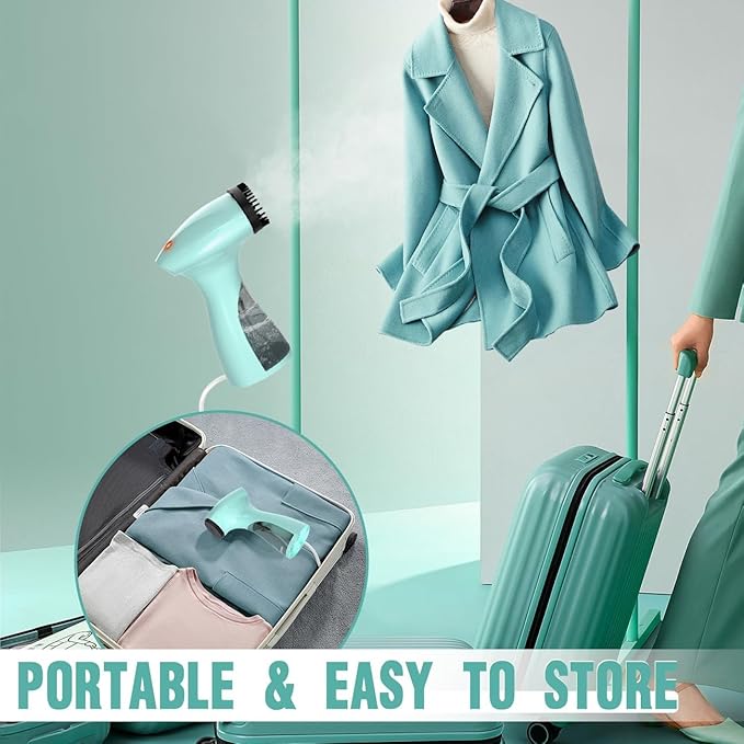 Steamer for Clothes, 2-in-1 Handheld Clothing Steamer for Garment Portable Travel Steam Iron with Large Water Tank Wrinkle Remover