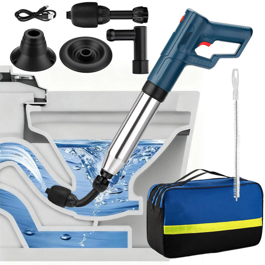 Electric Toilet Plunger, One-Touch High Pressure Drain Unclogger - Image 1